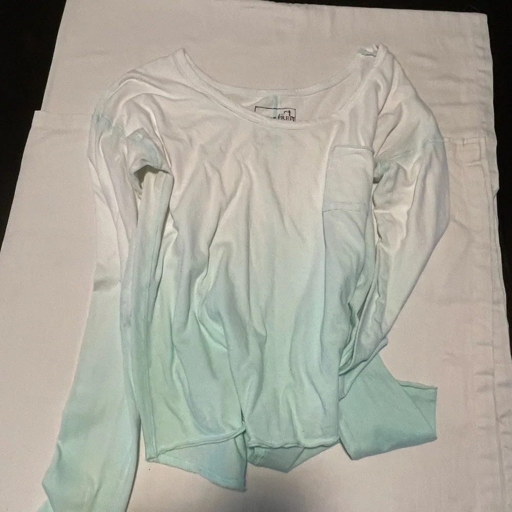 We The Free long sleeve minty bayalage T-shirt - Picture 5 of 9